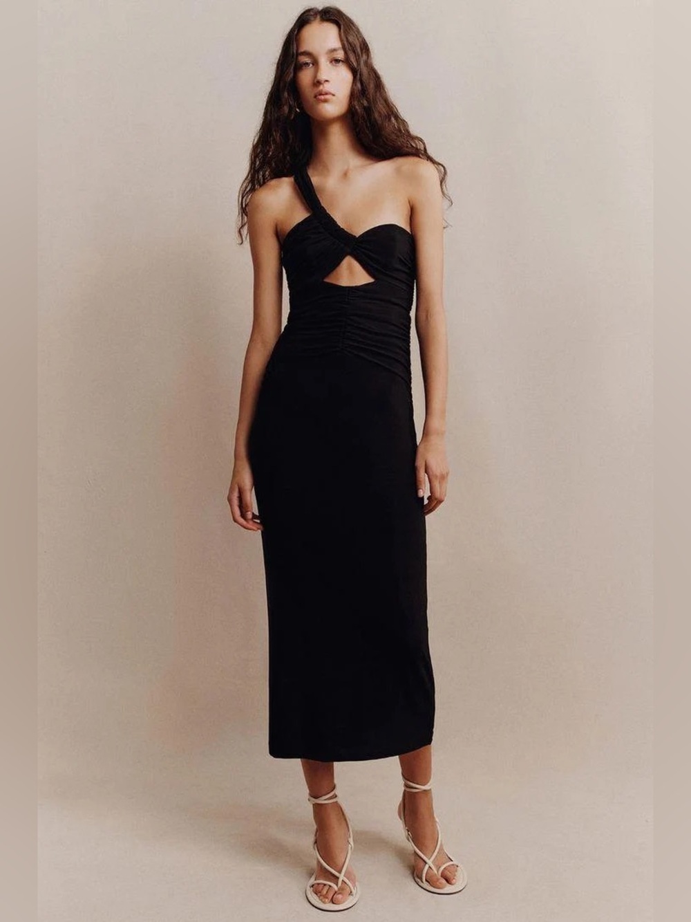 Shona Joy Yvette One Shoulder Midi Dress NWT